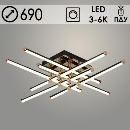 Люстра 1031/6 BK+GD черный/золото 6x12W LED 3000-6000K ПДУ(ИК) диммер d690 h145, 24